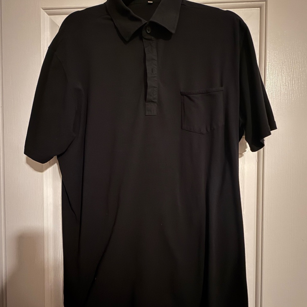 Classic Black Polo Shirt with Traditional Collar
